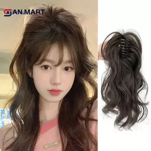 AN.MART Tổng Hợp Móng Vuốt Kẹp Đuôi Ngựa Tóc Ngắn Xoăn Tự Nhiên Đuôi Giả Tóc Cho Nữ Đuôi Ngựa Bla Hairp VN