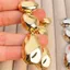 WANYEDI Chunky Thả Bông Tai, Bông Tai Tòn Hình Học Tòn Ten, Thời Trang Chống Thấm Nước Mạ Vàng Bông Tai Trang Sức Phụ Kiện