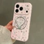 Hoa Thỏ Từ Giá Đỡ Bên Trái Tim Tình Yêu Mềm Ốp Lưng Điện Thoại iPhone 17 Pro Max 16 15 14 13 Vỏ Bảo Vệ Chống Sốc