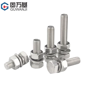 Bộ đai ốc vít lục giác bên ngoài bằng thép không gỉ 304 Bộ ốc vít mở rộng Daquan Vít đàn hồi phẳng Máy giặt kết hợp Bu lông M3M4M5 D2WS