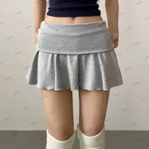 Váy xếp nếp PYCOU, Váy ngắn nữ cạp cao ngăn ngừa phơi sáng, Váy ngắn thể thao co giãn cao thông thường dành cho thể thao chơi gôn