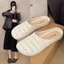 Dép nửa PYCOU Baotou, Dép đế phẳng nhẹ thoáng khí, Dép sandal thoáng khí chống trượt thanh lịch cho nữ