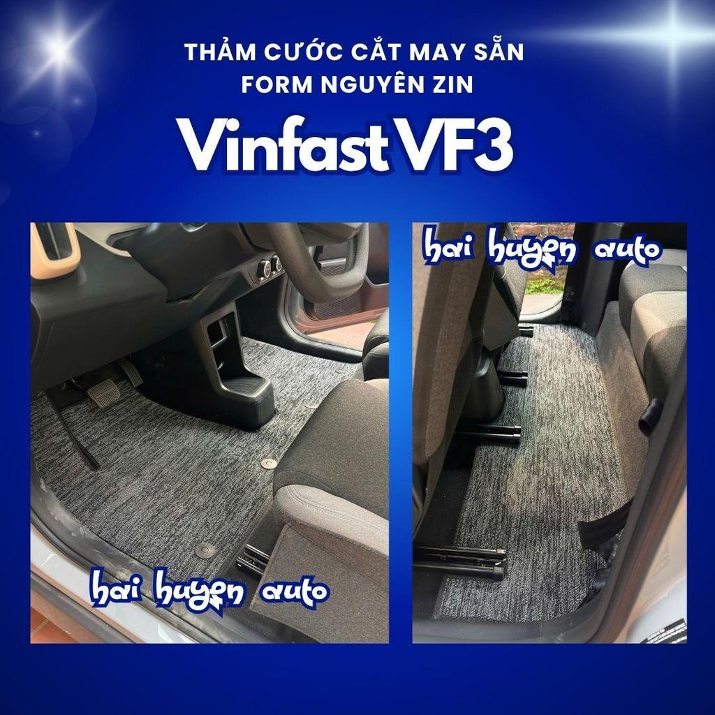 {VF3} Thảm lót sàn xe VF3 cắt may sẵn chuẩn theo form nguyên zin hỗ trợ bấm khuy ghế lái và ghế phụ