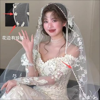 1 Chiếc Mũ Đội Đầu Cô Dâu Mới Ren Trắng Ren, Phụ Kiện Váy Cưới Sang Trọng Retro