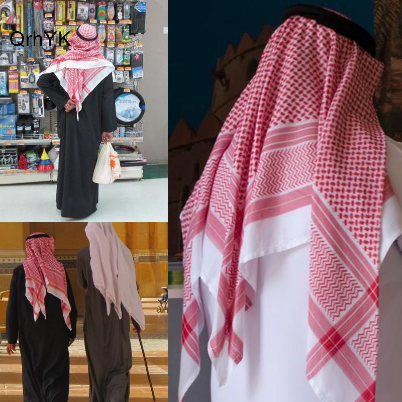Thời Trang Nhà Máy Hồi Giáo Nam Kẻ Sọc In Khăn Trùm Đầu Ả Rập Dubai Turban Ne Quấn Ả Rập Trung Đông Sa Mạc Đầu Khăn Choàng QrhYK
