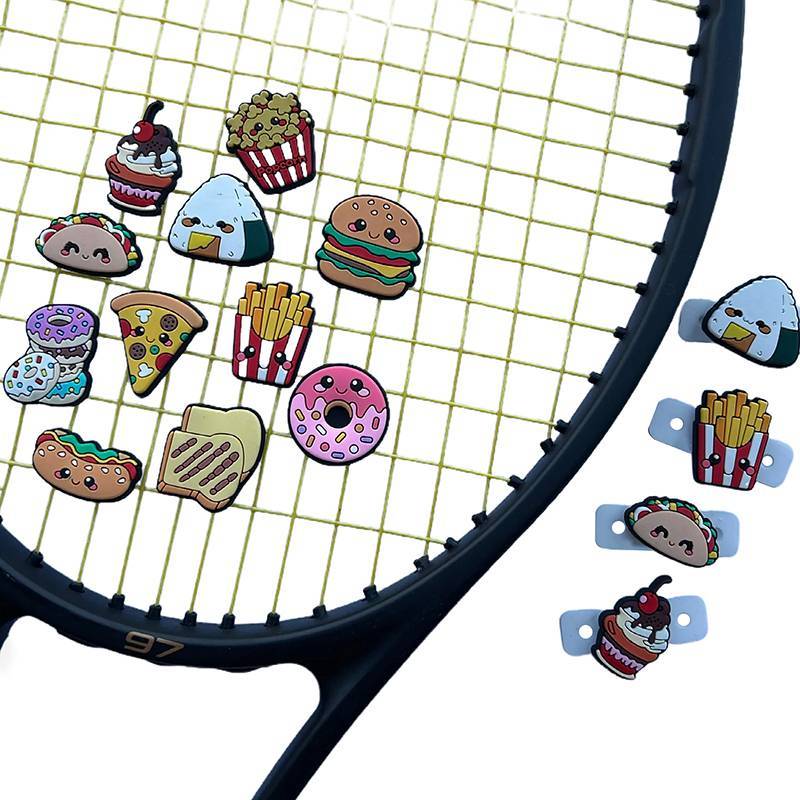 Thực phẩm loạt Hamburger Vợt Tennis bánh pizza Cookie bánh mì donut hình giảm xóc Silicone Vợt Tennis DAMPENER VN