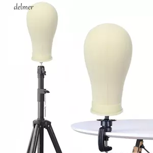 Đầu tóc giả khối DELMER, Giá đỡ tóc giả đầu Manikin 21-25 inch, dành cho tóc giả ren Làm màn hình bền bỉ Tạo kiểu tóc giả Mannequin Head Salon