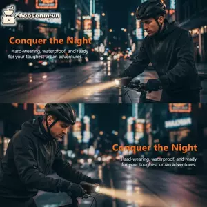 Cheenm Thiết kế nhỏ gọn Đèn pha xe đạp có thể sạc lại USB cho Nightmutes VN