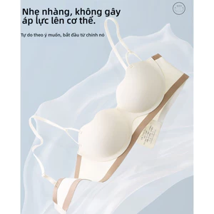 Áo ngực đẩy tròn nửa vòng, tăng kích thước, không dây, không viền, được trang bị khóa lưng 3 hàng, hấp dẫn với phụ nữ.