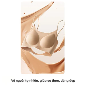 Bra kiểu nền da không đường viền, thoải mái suốt ngày, thiết kế lưng chéo, phù hợp ngực lớn