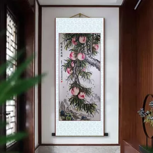 Phong Cách Trung Hoa Mới Fushou Century-Già Hình Songhe Mở Rộng Năm Lối Vào Tranh Trang Trí Aisle Phòng Khách Treo Tường Scro