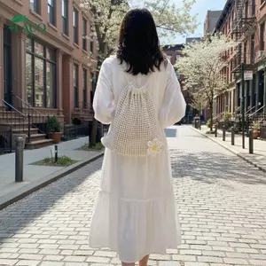 Springevenstar Tinh Tế Phong Cách Bohemian Móc Bapa Màu Trơn Túi Đeo Vai Cho Hoạt Động Hàng Ngày Springevenstar