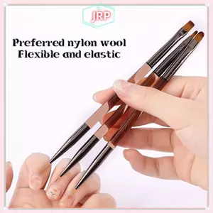 JRP 3 Bàn Chải Làm Móng Tay Sử Dụng Kép Gel Gradient Bàn Chải Siêu Mỏng Dòng Vẽ Bút Kép Thiết Kế Nghệ Thuật Móng Tay Dụng Cụ Vẽ JRP