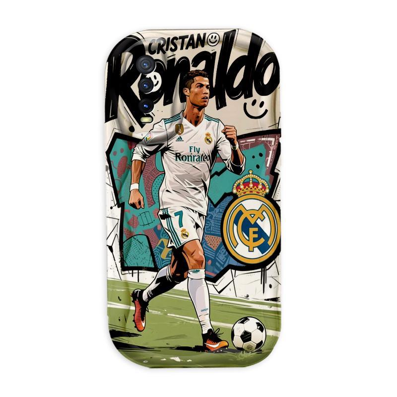 Thích hợp cho VIVO Y20 / Y20i Y20S / Y20A Y20s G / Y20G Y12S / Y12A Y11S V2029 Vỏ kem 3D TPU mềm World Cup Cristiano Ronaldo Vỏ điện thoại chống sốc dành cho sinh viên