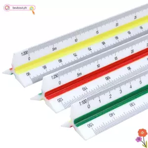 Cân hình tam giác BEABOUT, Cân tỷ lệ kim loại / nhựa 10 / 15 / 30cm, Công cụ đo lường soạn thảo chính xác 1: 20-1: 500 Kỹ sư thước đo thước mét