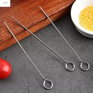 ZENZON 20 chiếc Kim ngỗng rang, Xiên nướng thịt nướng bằng thép không gỉ có thể tái sử dụng, Xiên Kabob bền 20 / 25 / 30cm Dụng cụ xiên BBQ Dã ngoại