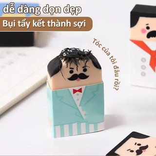 Gôm tẩy bút chì đầu hói ngộ nghĩnh xóa sạch không rách giấy không vụn cho học sinh văn phòng