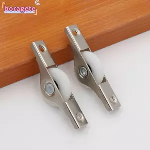 Con lăn cửa BORAGETE Barn, Ròng rọc đáy cửa trượt bằng sắt Nylon, Công nhân bánh xe cửa có rãnh màu đen bền bỉ