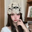 Mũ beanie chui đầu PYCOU, Mũ beanie dệt kim móc tay rỗng, Mũ nồi mỏng thoáng khí Hàn Quốc dành cho nữ
