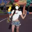 Retro American Hot Girl Slim-fit In Hình Cổ Tròn Tay Ngắn + Quần Short Bud Checked Hợp Thời Trang