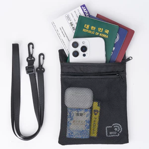 Bàn Chải Chống Trộm RFID Dây Đơn Giản Cổ Túi Hộ Chiếu Du Lịch Ngoài Trời Đi Bộ Di Động Di Động Lưu Trữ Tài Liệu Túi Điện Thoại Di Động 6.7