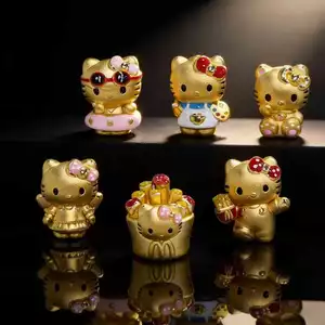KT Hello Kitty Cát Vàng Vòng Tay Đính Hạt Vòng Tay Chuyển Hạt Hoạt Hình Dễ Thương DIY Phụ Kiện Phụ Kiện