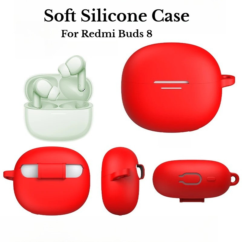 Ốp Lưng Silicon Chống Sốc Cho Tai Nghe Xiaomi Redmi Buds 8, Vỏ Bảo Vệ Phụ Kiện Chống Bụi, Chống Va Đập Cho Hộp Sạc Redmi Buds 8