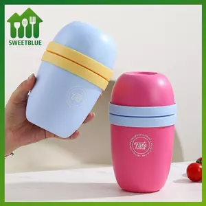 SWEET Hai Lớp Yến Mạch Qua Đêm Hộp Đựng Có Nắp Và Thìa Dung Tích Lớn Bột Yến Mạch Ngũ Cốc Hạt Sữa Chua Cốc PP Seal n