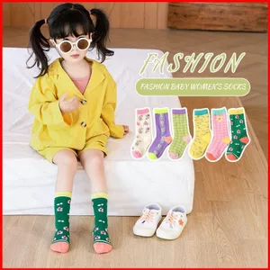 GC1 Trẻ Em Tất Hoa Thoáng Khí Cho Bé Tất Cotton Trẻ Em Hươu Cao Cổ Ngọt Lưới Ngắn Tất 0-7 Tuổi Phong Cách Nhật Bản