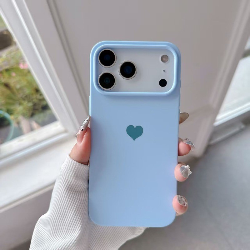 Ốp Điện Thoại Silicon Mềm Hình Trái Tim Lỗ Lớn Thích Hợp Cho iPhone 17 16 15 11 13 12 14 Pro Max 17Air Plus Ốp lưng