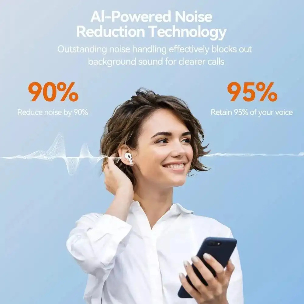 Tai nghe Bluetooth Không Dây Bản Cao Cấp, TWS 5.3 Có Mic Đàm Thoại, Đeo Thoải Mái Cả Ngày, Chống Thấm Nước, Cho Mọi Dòng Máy.