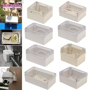 Hộp nối nhựa BORAGETE Vỏ trong suốt màu trắng Phụ kiện ngoài trời điện tử