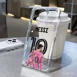 Ốp điện thoại trong suốt trong suốt không 10 Bóng Đá Màu Hồng Thích Hợp Cho iPhone 13promax 13 14 15 16 17 pro max 16pro 15promax 14promax xs xr 11promax Vỏ Silicon Linh Hoạt