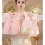 Đầm mùa hè cho bé gái VN, Hồng, In hình hoạt hình dễ thương, không tay, Cotton, Thích hợp để chơi thường ngày, Thích hợp cho bé gái sơ sinh.
