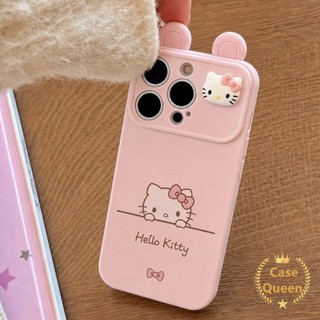 Ốp lưng tương thích cho iPhone 17 15 16 11 14 13 12 Pro Max X XR XS Max 7 8 16 Plus Air SE Phim hoạt hình sáng tạo Kitty Cat Cat Ear Kitty Cat Plus Bubble Heart Case