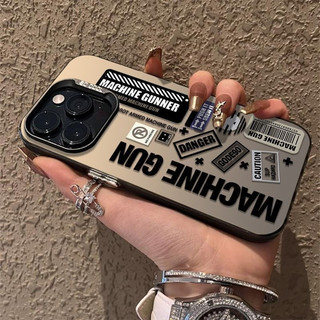 Ốp lưng phong cách công nghiệp MACHINE GUN nền nâu, chống sốc ngầu hot nam nữ Cấp iPhone 17/16/15/14/13/12/11/X/XS Max