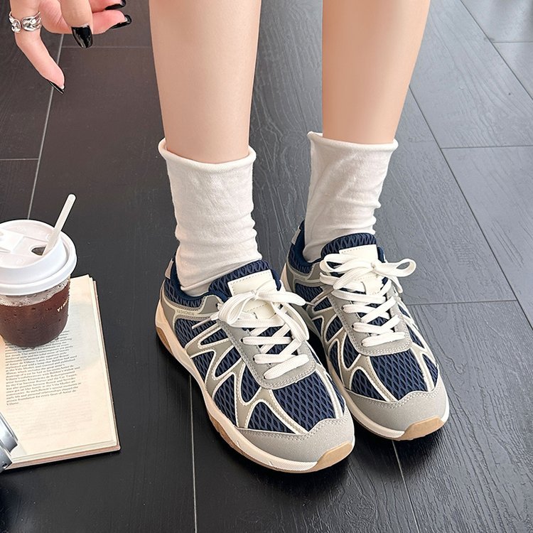 Mùa Hè Phong Cách Mới Phong Cách Hàn Quốc Thoáng Khí Giày Thể Thao Thông Thường PU Nữ Chống Trơn Trượt Chống Mài Mòn Sinh Viên Mặc Bên Ngoài Chạy Giày Thể Thao Nhà Máy Giá Bán Buôn