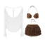 PYCOU 3 Bộ Bikini Nữ, Bộ Đồ Bơi Riêng Biệt Nhìn Xuyên Qua 3in1, Có Nắp Đầm Ren Váy Ngọt Ngào Bộ Đồ Tắm Mùa Hè Hoạt Động Bơi lội