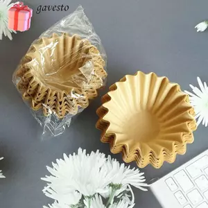 GAVESTO 50 Giấy Lọc Cà Phê, Cà Phê Pha Tay 45mm / 50mm Bột Bát Lọc, Hình Bát Nhỏ Giọt Mẫu Sóng Giấy Lọc Bánh Lọc Cà Phê