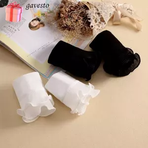 Vòng bít tay giả GAVESTO, Vòng bít giả xếp li màu trắng, Vòng bít ren có thể điều chỉnh kích thước có thể tháo rời