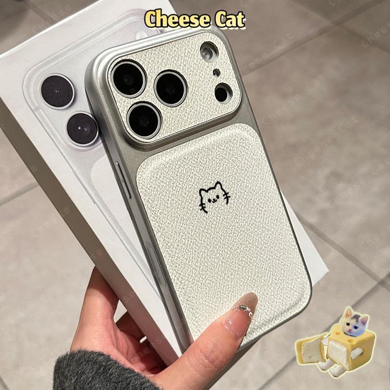 Đổi thành 17 Pro Max Ốp điện thoại da cá mèo đơn giản cho iPhone 13 14 15 16 12 11 17 Pro Max Xs XR