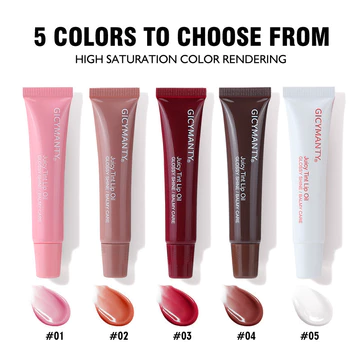 [Sản phẩm có sẵn Giao hàng trong ngày] Trang điểm GICYMANTY Tube Lip Gloss 5 màu Độ bão hòa cao Kết xuất dầu dưỡng ẩm cho môi Peptide Honey Gloss Lip Gloss
