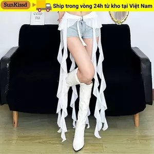 SUNKISSD Xù Thắt Lưng Nữ, Dây Thắt Lưng Dài Tua Rua hông, Thời Trang Gợi Cảm Y2K Có Thể Điều Chỉnh Khóa Mông Rèm Dạo Phố