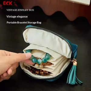 ECK 5 Lớp Túi Bảo Quản Trang Sức Nhung Túi Đựng Trang Sức Túi Cho Đồng Hồ Vòng Tay Nhẫn Bông Tai Di Động Du Lịch Hộp Đựng Trang Sức HOT