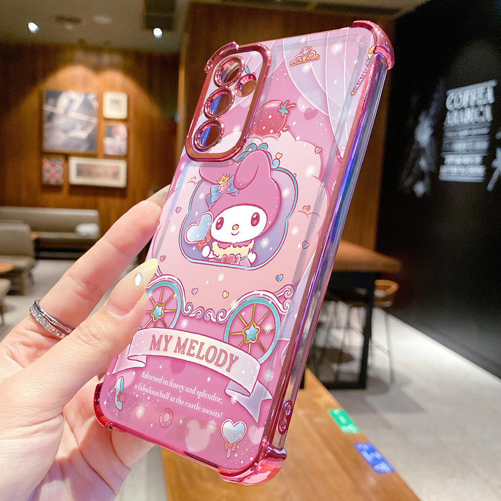 Tương thích với Samsung Galaxy A17 A07 A15 A05 A35 A55 A14 A34 A56 A36 A06 A16 Heart Melody Kuromi Vỏ mạ trong suốt Vỏ chống rơi