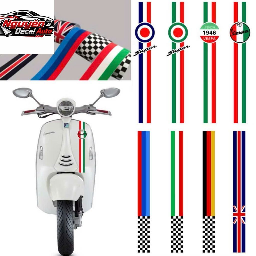 Tem dán xe Decal K1, VC mẫu ADI-DAS nhiều mầu sắc | Decal chống nước và chống phai mầu...