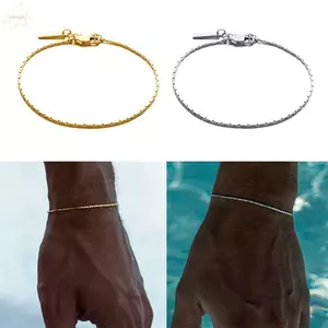 Vòng tay tối giản AWNGD, Vòng tay chuỗi liên kết bằng thép không gỉ màu bạc, Phụ kiện trang sức Thiết kế đơn giản Vòng tay màu vàng nam nữ