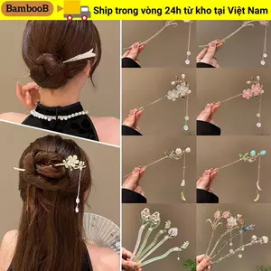BAMBOOB Kẹp Tóc Hanfu Cổ Đại, Phong Cách Trung Hoa, Tua Rua Truyền Thống