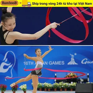 BAMBOOB Ruy băng múa ba lê 2M, ruy băng thể dục nghệ thuật đầy màu sắc