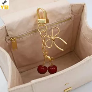 < YEI > Móc khóa nơ anh đào thời trang Túi dễ thương Mặt dây chuyền Móc khóa dành cho nữ Cô gái Túi trang sức Phụ kiện Quà tặng Mới